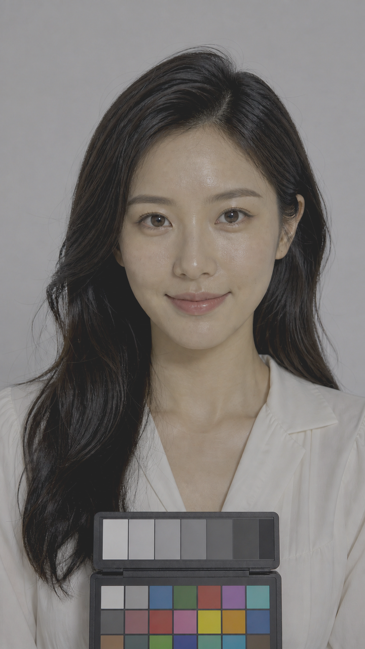同一张高分辨率灰片启用 OBS 调色滤镜后的实际输出帧